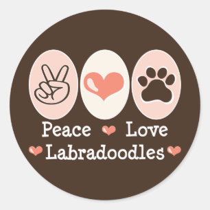 Stickers Peace Love Labradoodles