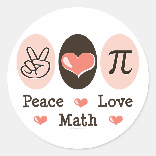 Stickers Peace Love Math (Devant)