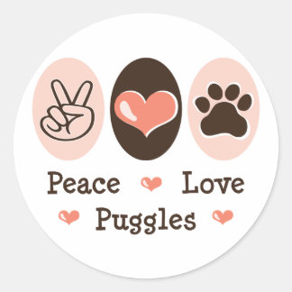 Stickers Peace Love Puggers