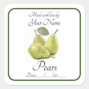 Stickers Pear Preserve et Étiquettes modifiables