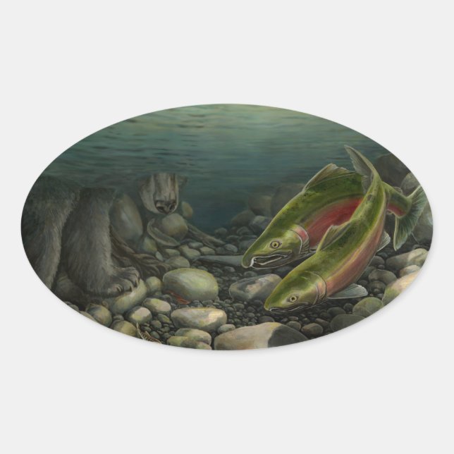 Stickers pêche Coho Saumon Art Stickers (Devant)