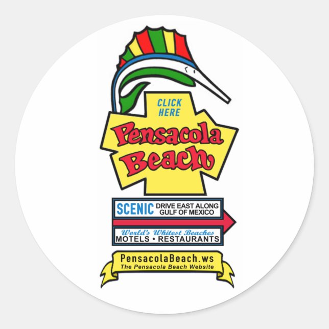 Stickers Pensacola Beach SIGNE 3" (Devant)