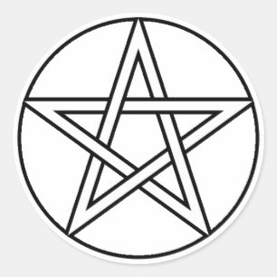 Stickers Pentacle blanc transparent