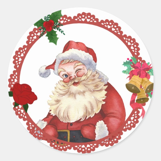 Stickers Père Noël en dentelle vintage (Devant)
