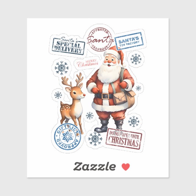 Stickers Père Noël & Reindeer (Feuille)