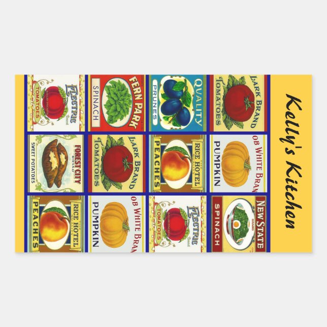 Stickers Personalized vintage Can-Labels Kitchen (Front)
