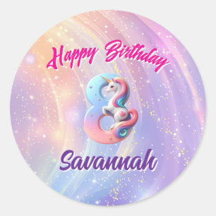 Stickers personnalisées de 8e anniversaire de la l
