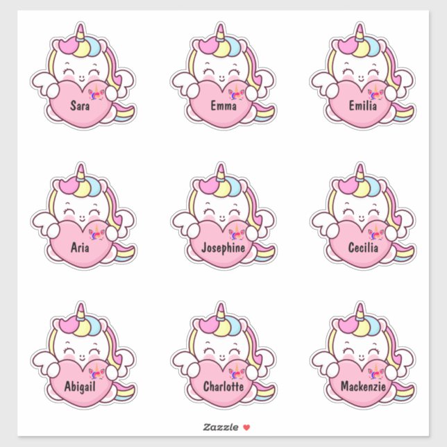 Stickers Personnalisés à plusieurs noms (Feuille)
