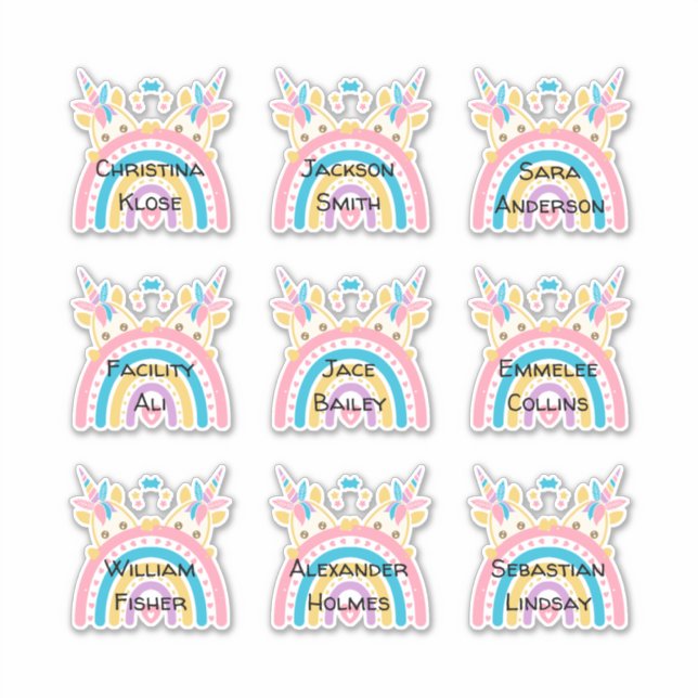 Stickers personnalisés à plusieurs noms jumeaux (Devant)