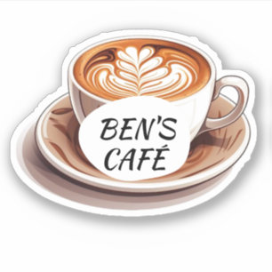 Stickers personnalisés Coffee Cup and Beans Logo