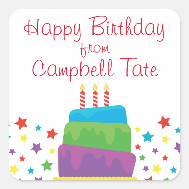Stickers personnalisés Confetti Birthday Cake (Devant)