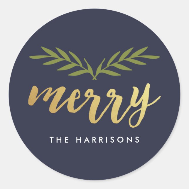 Stickers personnalisés de Noël dorés (Devant)