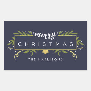Stickers personnalisés de Noël dorés
