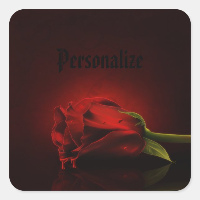 Stickers personnalisés gothiques Bloody Red Rose (Devant)