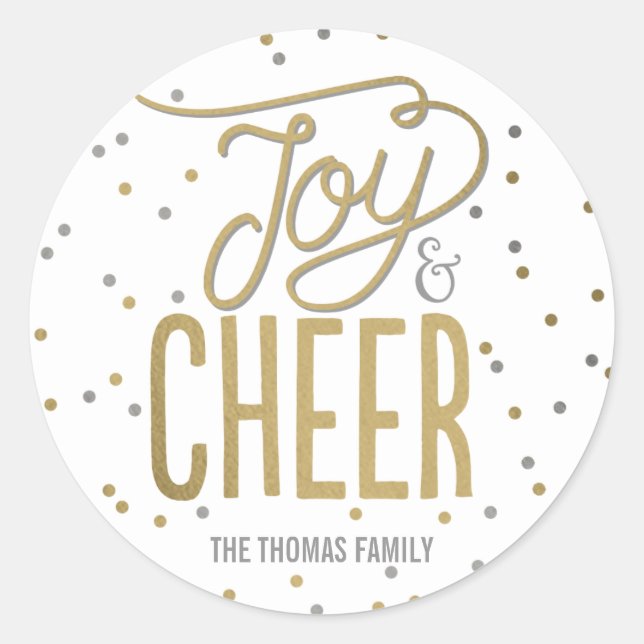 Stickers personnalisés Joy et Cheer Holiday (Devant)