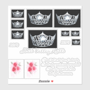 Stickers personnalisés Miss America Argent Crown