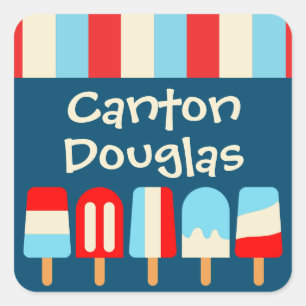 Stickers Personnalisés Striped Popsicles