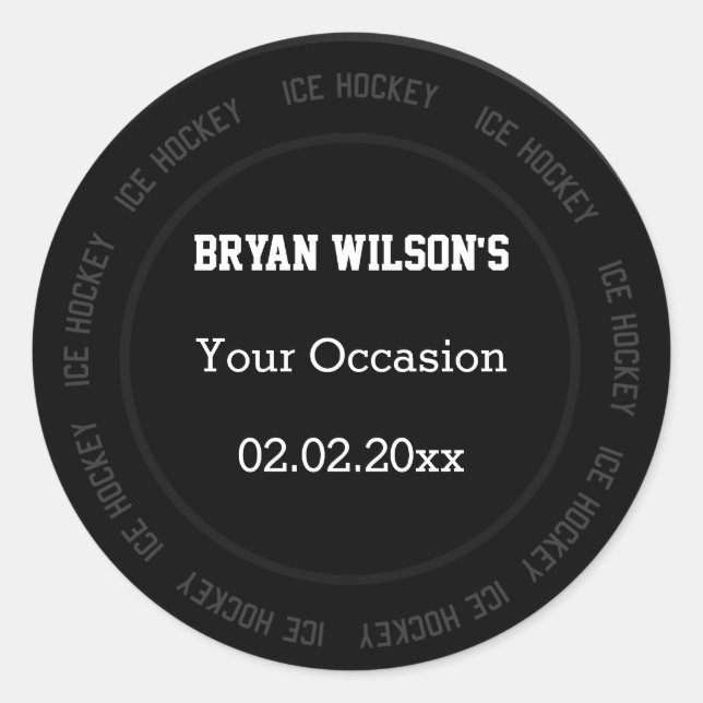 stickers personnalisés thème de hockey sur glace (Devant)