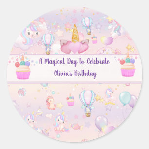 Stickers Personnalisés Unicorn Anniversaire