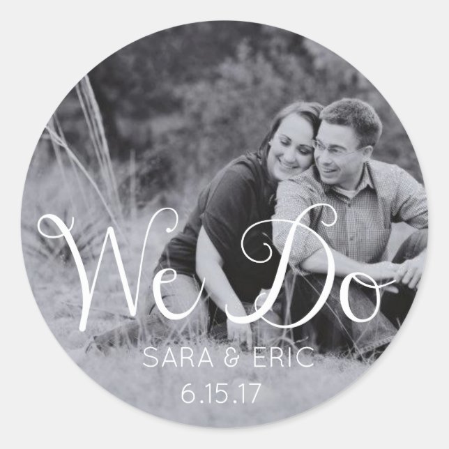 Stickers Personnalisés "We Do" - Mariage Favor (Devant)