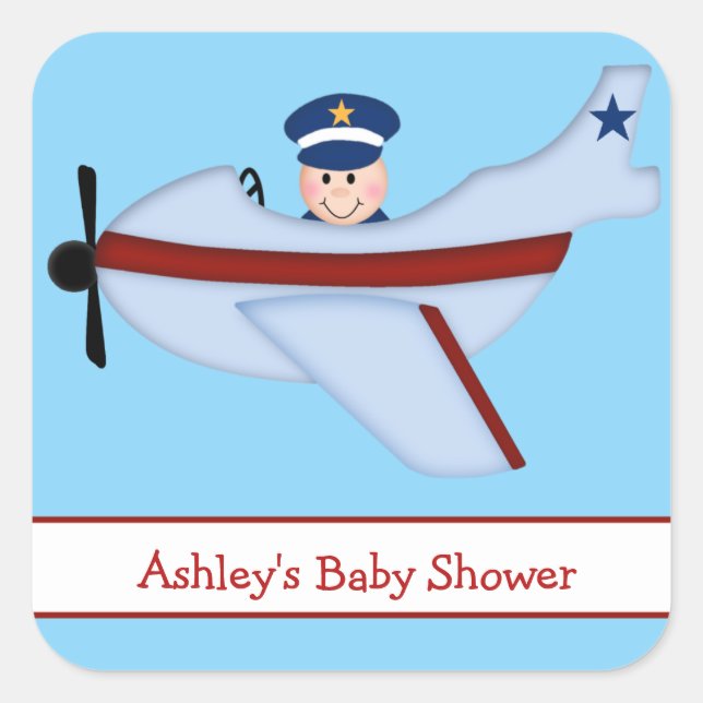 Stickers petit Baby shower pilote (Devant)