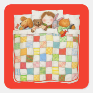 Stickers petit Carré COSY QUILT - Rouge