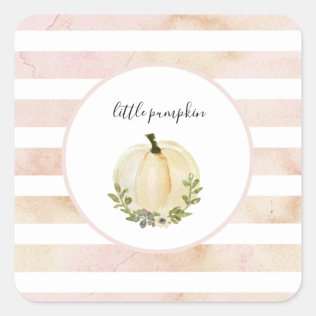 Stickers petit Citrouille rose Citrouille blanc (Devant)