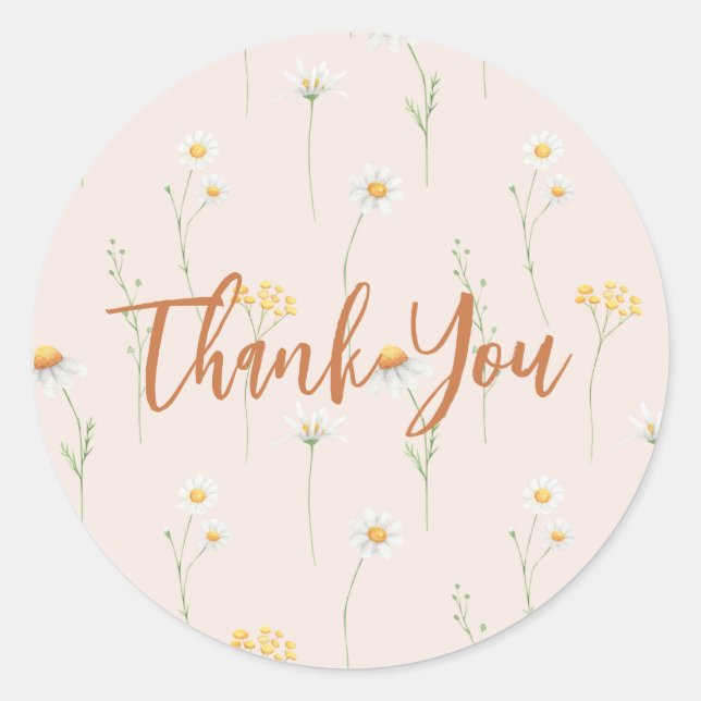 Stickers petit Merci Fleur sauvage (Devant)