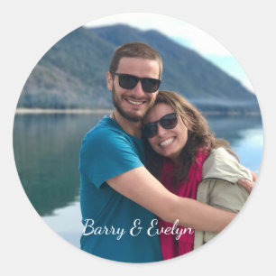 Stickers photo avec texte en bas