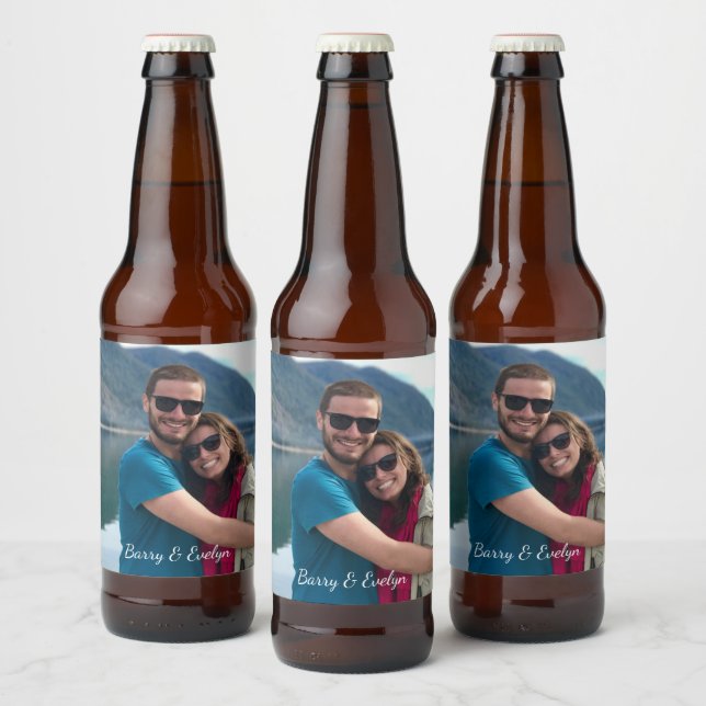 Stickers photo avec texte en bas Étiquettes de biè (Bouteilles)
