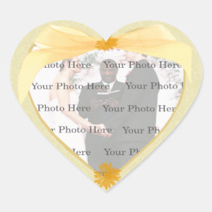 Stickers Photo Coeur Fleur Jaune