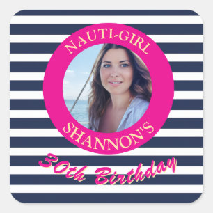 Stickers photo d'anniversaire nautique personnalis