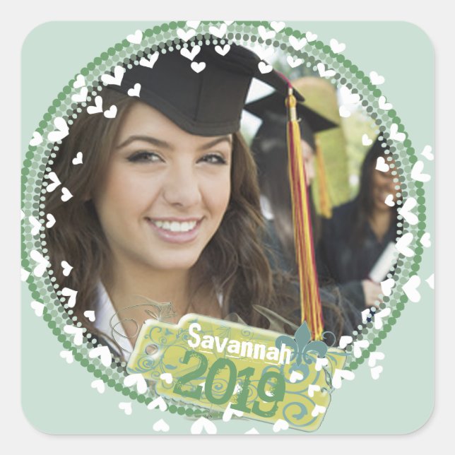 Stickers Photo Graduation Mint Aqua (Devant)