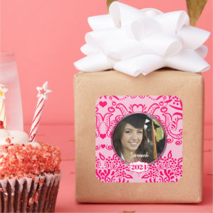 Stickers Photo Plaid Graduation ou Sweet sixteen