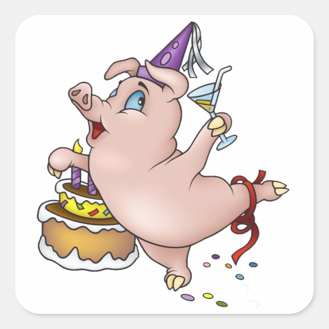 Stickers Pig Anniversaire (Devant)