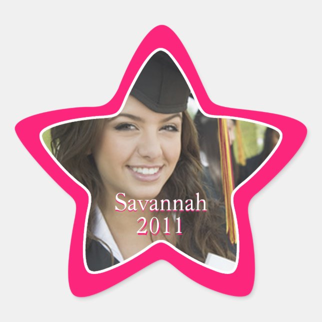 Stickers Pink Graduation ou Sweet sixteen Photo (Devant)