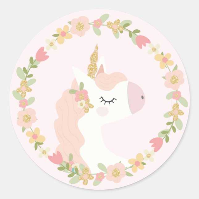 Stickers Pink Unicorn Anniversaire (Devant)