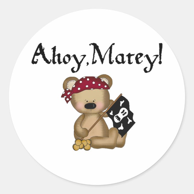 Stickers Pirate Ours Teddy Ahoy Matey (Devant)