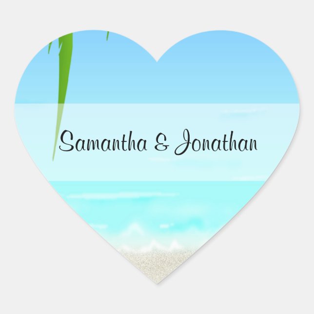 Stickers Plage/Coeur Océanique (Devant)