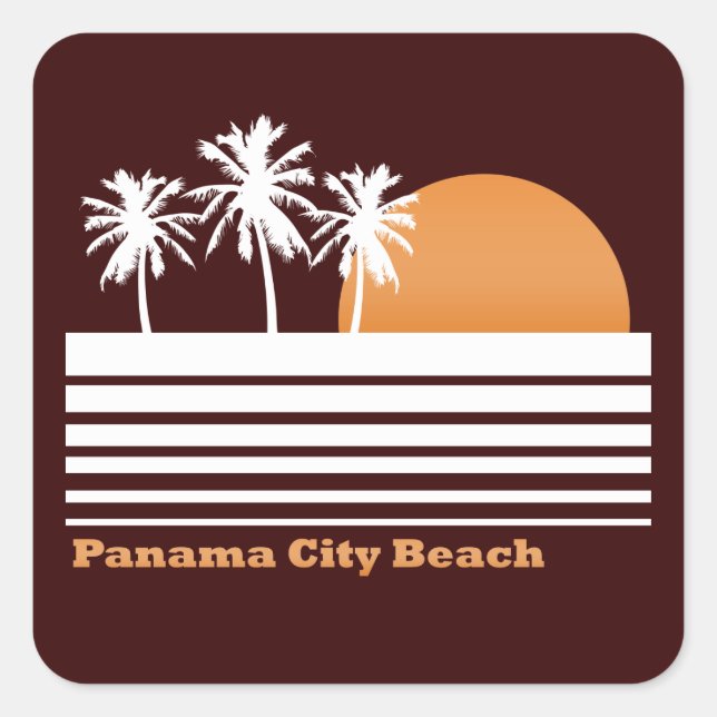 Stickers Plage Retro Panama City (Devant)