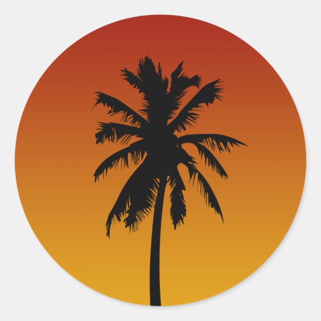 Stickers Plage Silhouette Palm Tree (Devant)