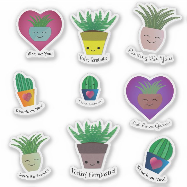 Stickers Plante mignonne et amusante (Devant)