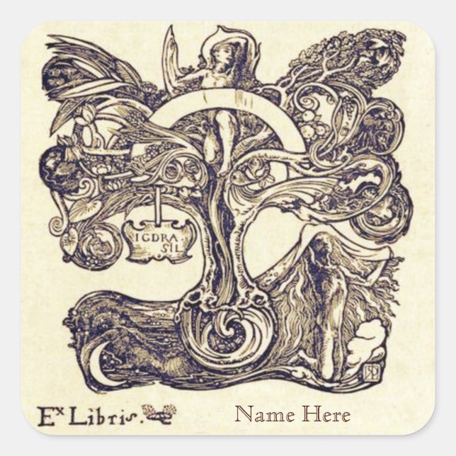 Stickers Plaque Ex Libris vintage (Devant)