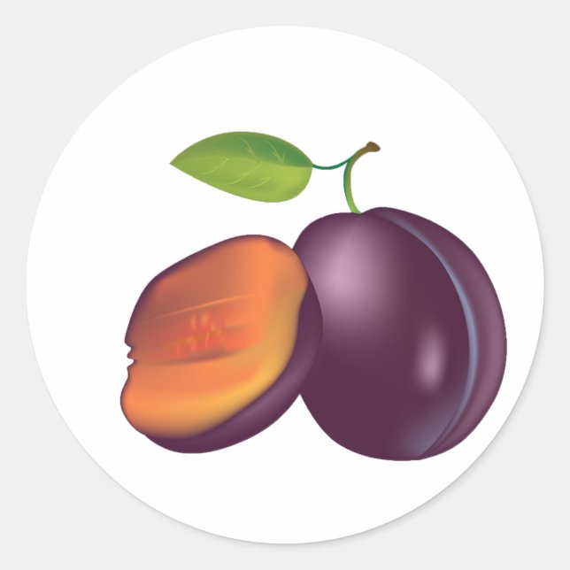 Stickers Plum ouvert en tranches (Devant)