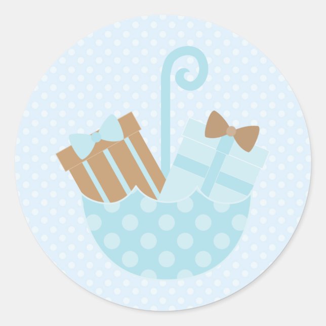 Stickers Pois bleus pour bébés ou Fêtes des mariée (Devant)