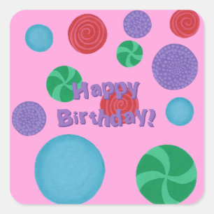 Stickers Pois d'anniversaire coloré amusant