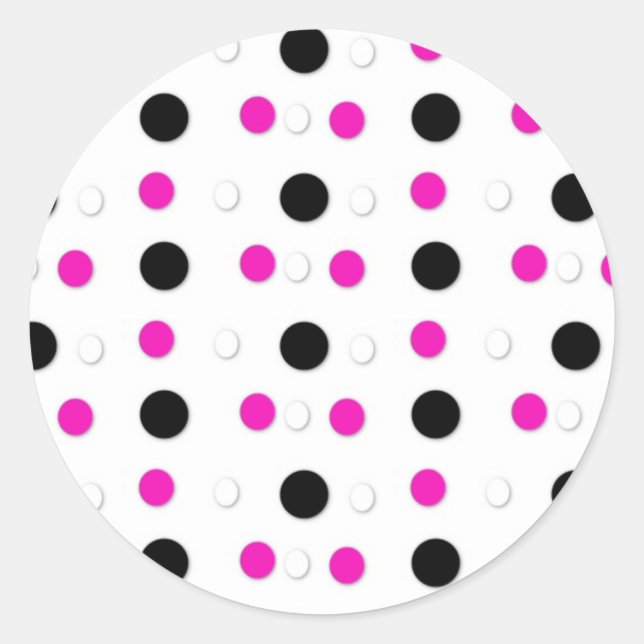 Stickers Pois noirs/blancs et roses chauds (Devant)