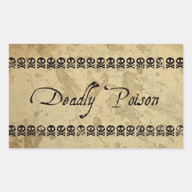 Stickers Poison Mortel (rectangle) (Devant)