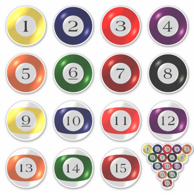 Stickers - Pool Balls (Front)
