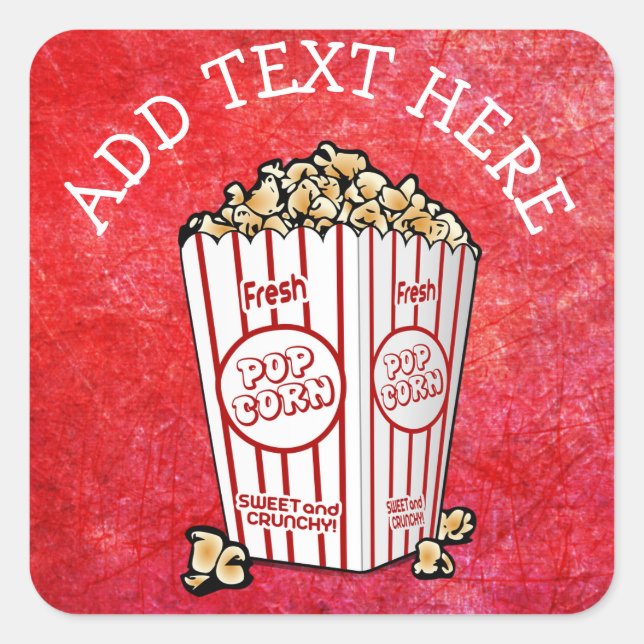 Stickers Popcorn du Parti PERSONNALISÉ (Devant)